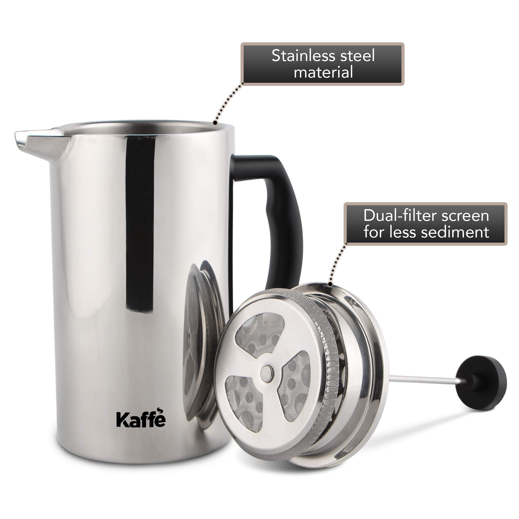 Premium Stainless Steel French Press Coffee Maker - 27oz/0.8L Double-Wall Insulated Coffee Press - Ideal for Travel, Camping & Home Brewing - Perfect Coffee Gift for Coffee Lovers - Enjoy Rich, Full-Bodied Coffee Anywhere