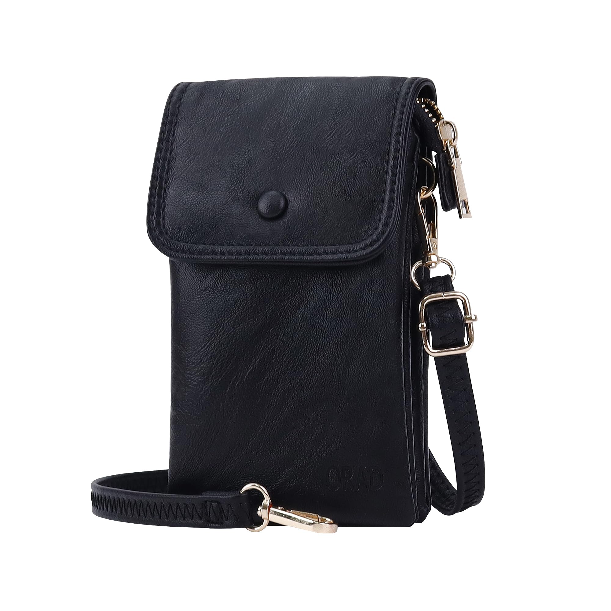 ORAD Women's Small Leather Crossbody Bag with Adjustable Strap - Phone Wallet Purse with Credit Card Slots - Perfect for Travel, Shopping & Everyday Use