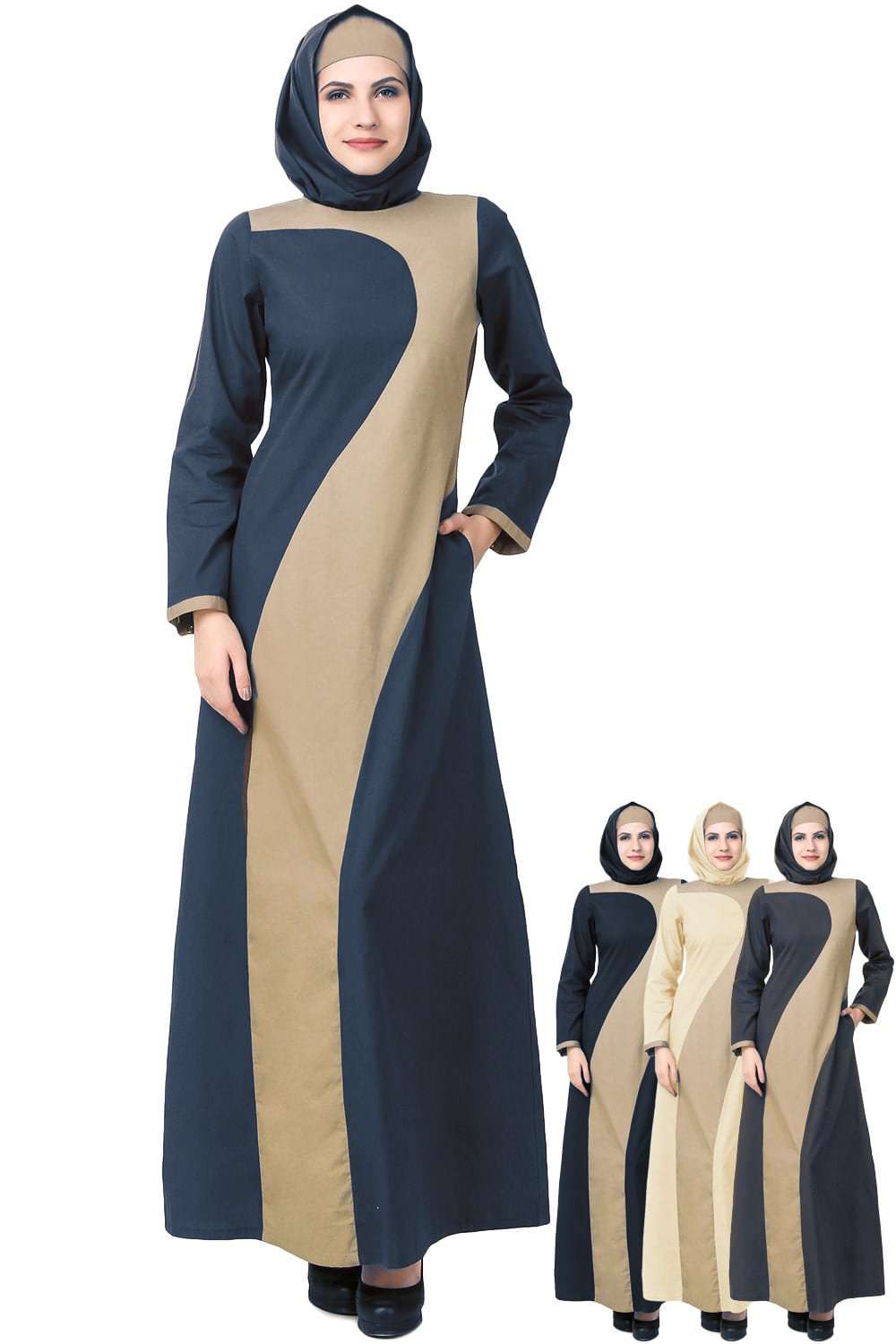 Elegant Zaib Abaya - Modest Muslim Dress for Women - Perfect for Prayer, Eid, and Special Occasions