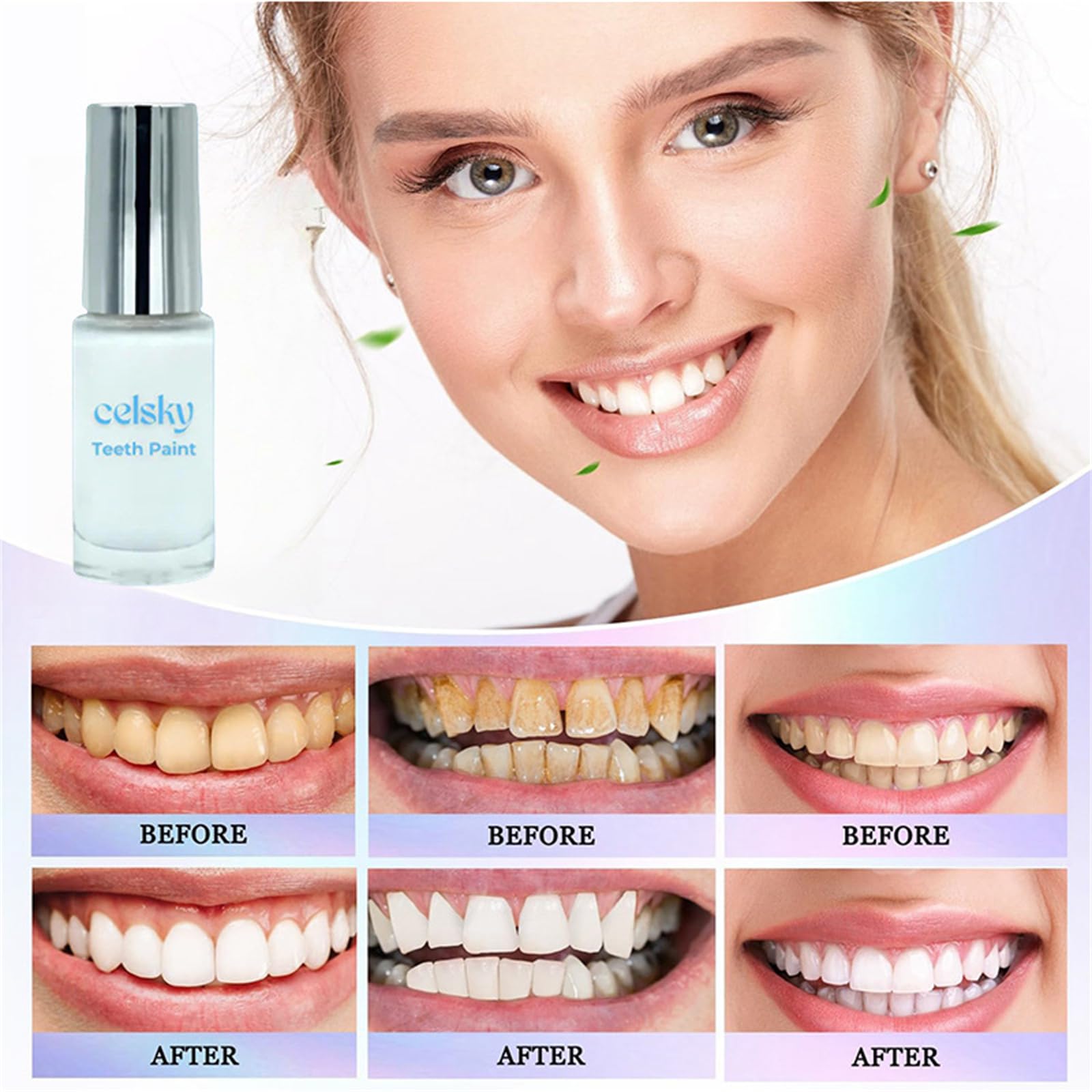 Celsky Teeth Whitening Paint - Instant White Smile Enhancer, Portable Tooth Polish for On-the-Go Use (1Pcs) | Perfect for Travel, Parties & Daily Confidence Boost