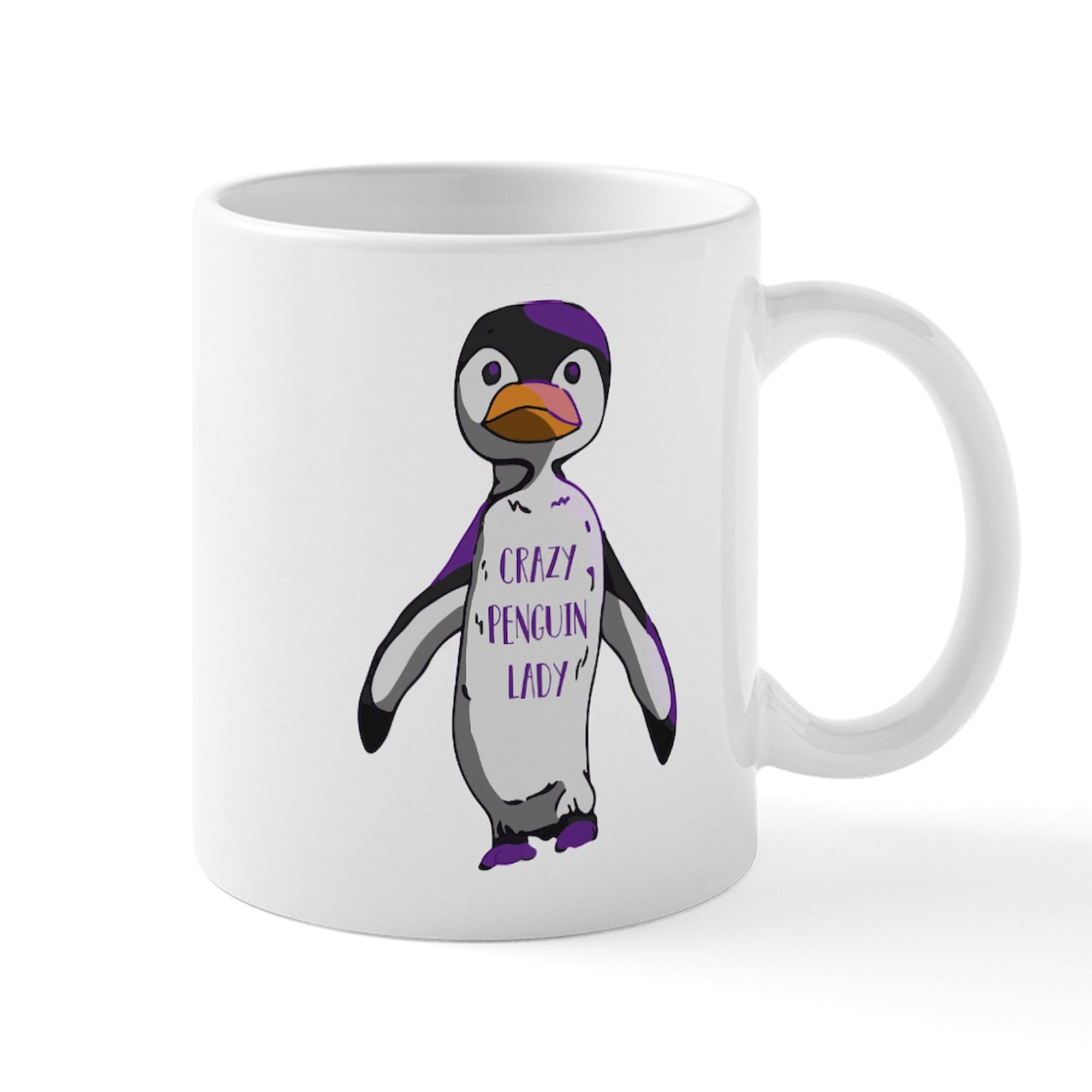 Crazy Penguin Lady 11 oz Ceramic Coffee Mug - Funny Novelty Gift for Penguin Lovers - Perfect for Hot Tea, Coffee & Office Use