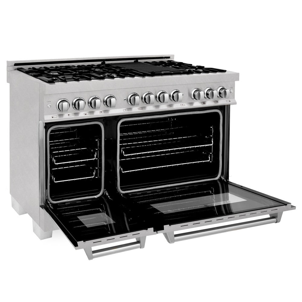 ZLINE 48 Inch Professional Kitchen Package - Stainless Steel Dual Fuel Range & Convertible Vent Hood | Perfect for Home Chefs & Modern Kitchens