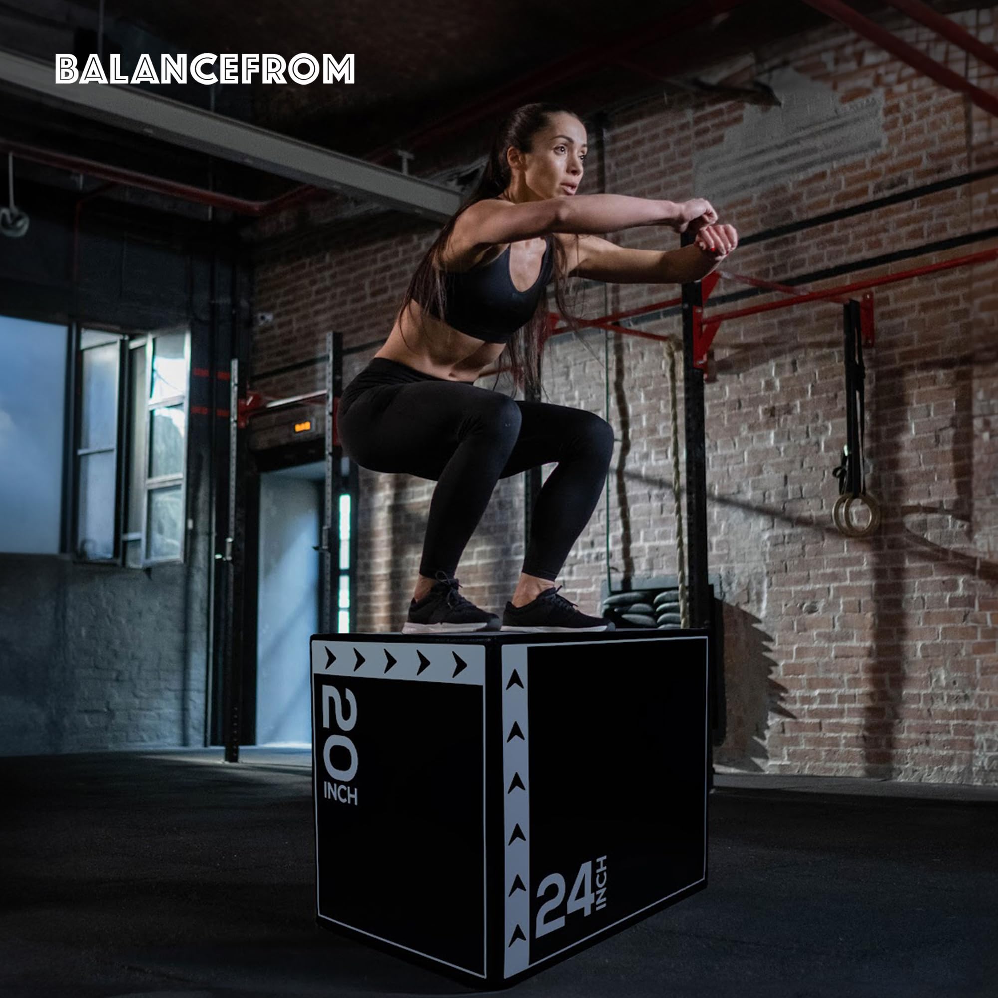 BalanceFrom Plyo Jumping Box for Home Gym - Adjustable Height Exercise Platform for Plyometrics, CrossFit & Cardio Workouts - Perfect for HIIT Training, Box Jumps & Fitness Routines