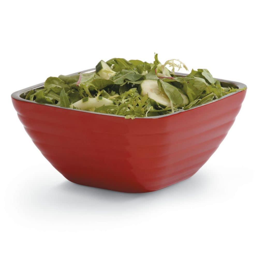 Vollrath 1-4/5 qt Square Serving Bowl - Premium Stainless Steel Food Container for Restaurants, Catering & Home Use - Ideal for Serving Salads, Pasta, Side Dishes & Party Snacks