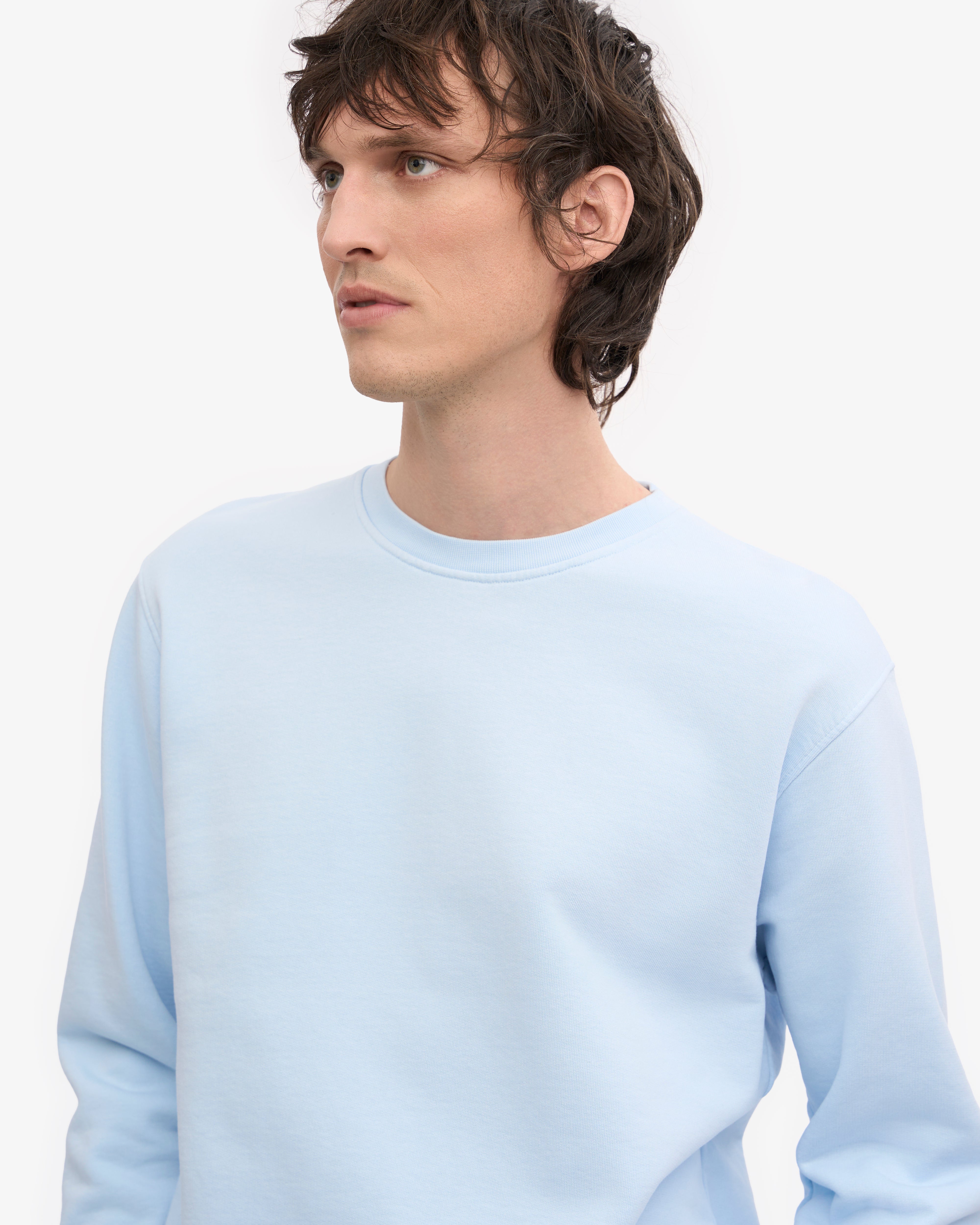 Classic Organic Cotton Crew Neck T-Shirt for Men - Polar Blue - Casual Wear, Everyday Comfort & Street Style Outfit