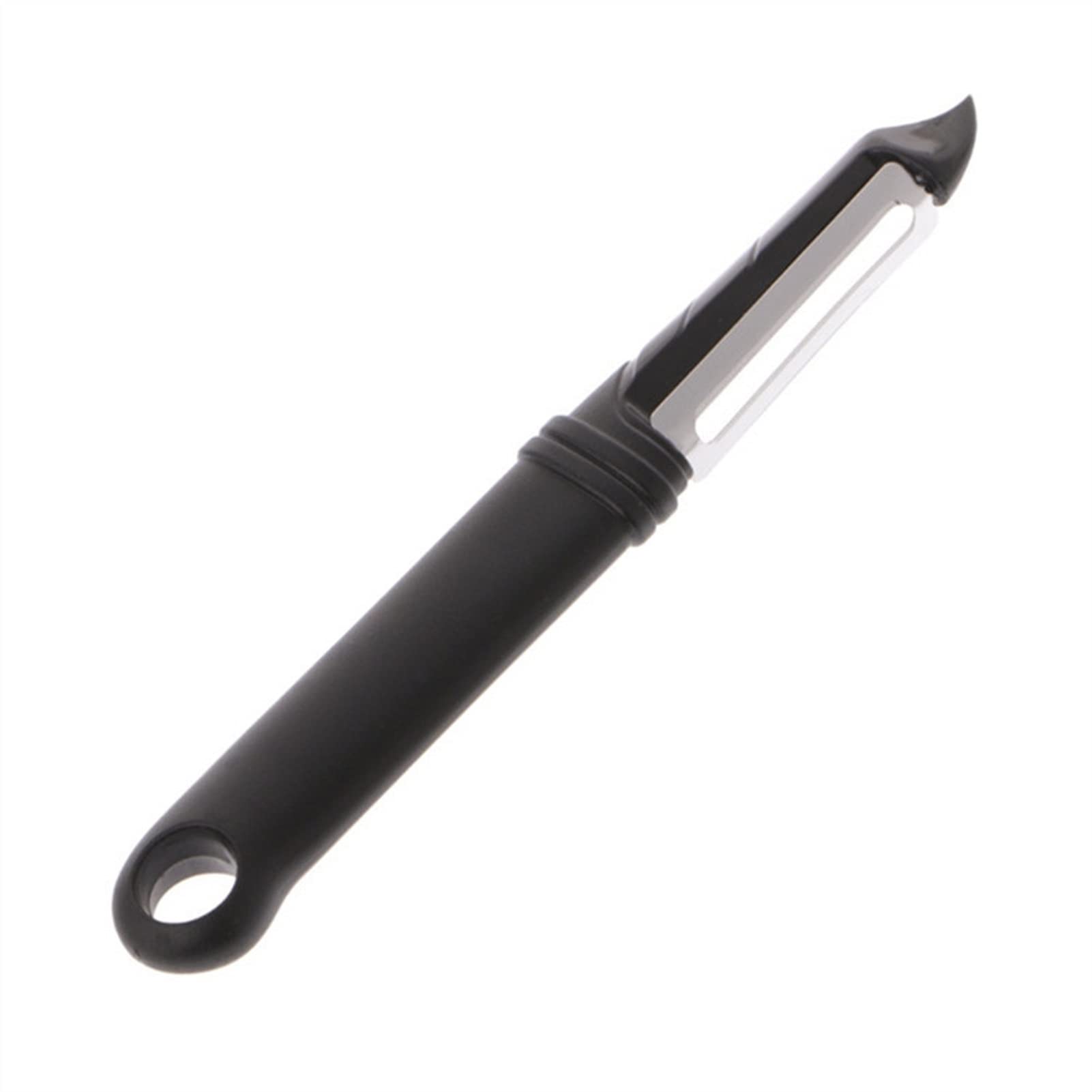 Stainless Steel Vegetable Peeler - Ergonomic Potato & Fruit Peeler with Comfort Grip for Effortless Peeling - Perfect for Carrots, Apples, Melons & More - Essential Kitchen Gadget (Black) - Ideal for Meal Prep, Cooking & Healthy Snacks