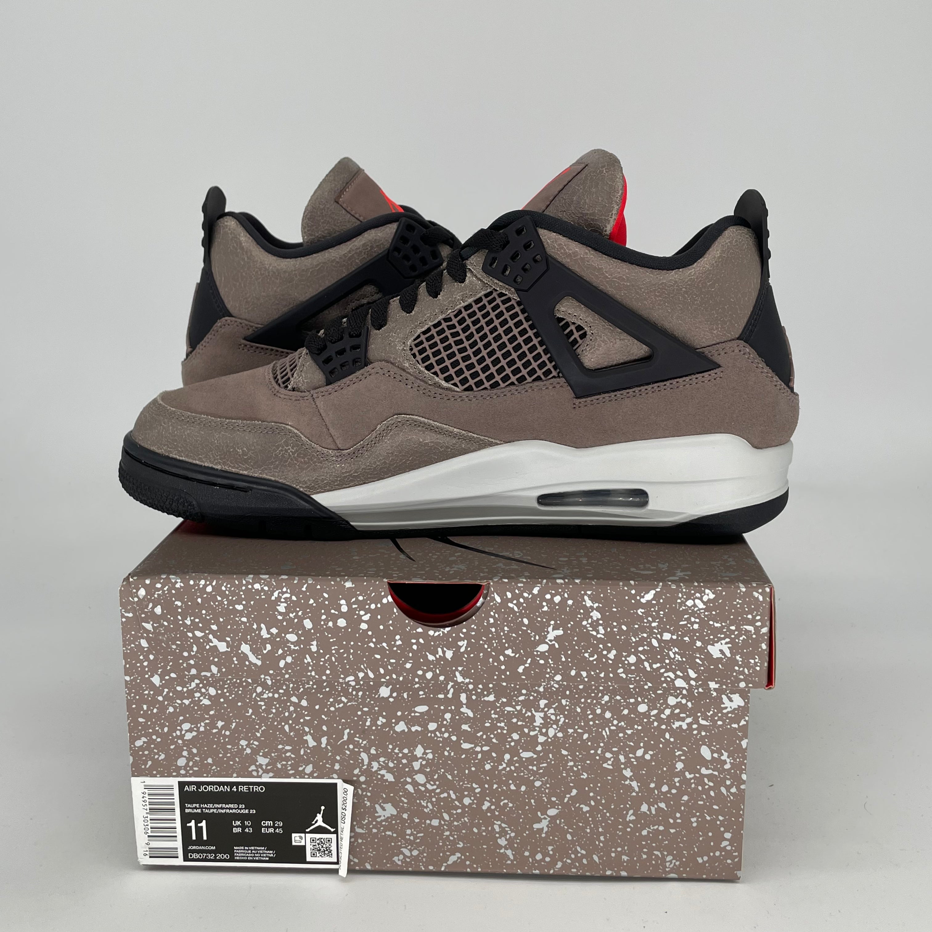 AIR JORDAN 4 TAUPE HAZE Retro Sneakers - Men's Size 11/Women's Size 12.5 - Style DB0732-200 - Authentic Basketball Shoes for Streetwear & Casual Outfits
