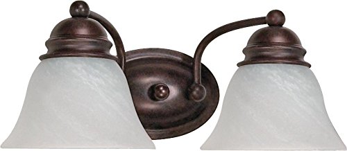 Nuvo 60/345 Empire Two Light Vanity with Alabaster Glass in Old Bronze Finish - Perfect for Bathroom Makeover & Modern Home Decor