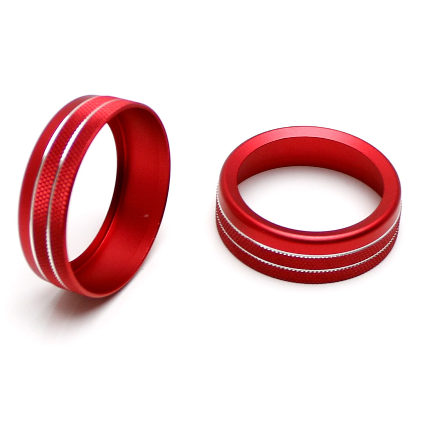 2-Pack Red Stereo Audio Volume Control Knob Covers for 2015-2023 Ford Mustang | Dash Accessories & Car Interior Upgrade | Perfect for Music Lovers & Custom Car Enthusiasts