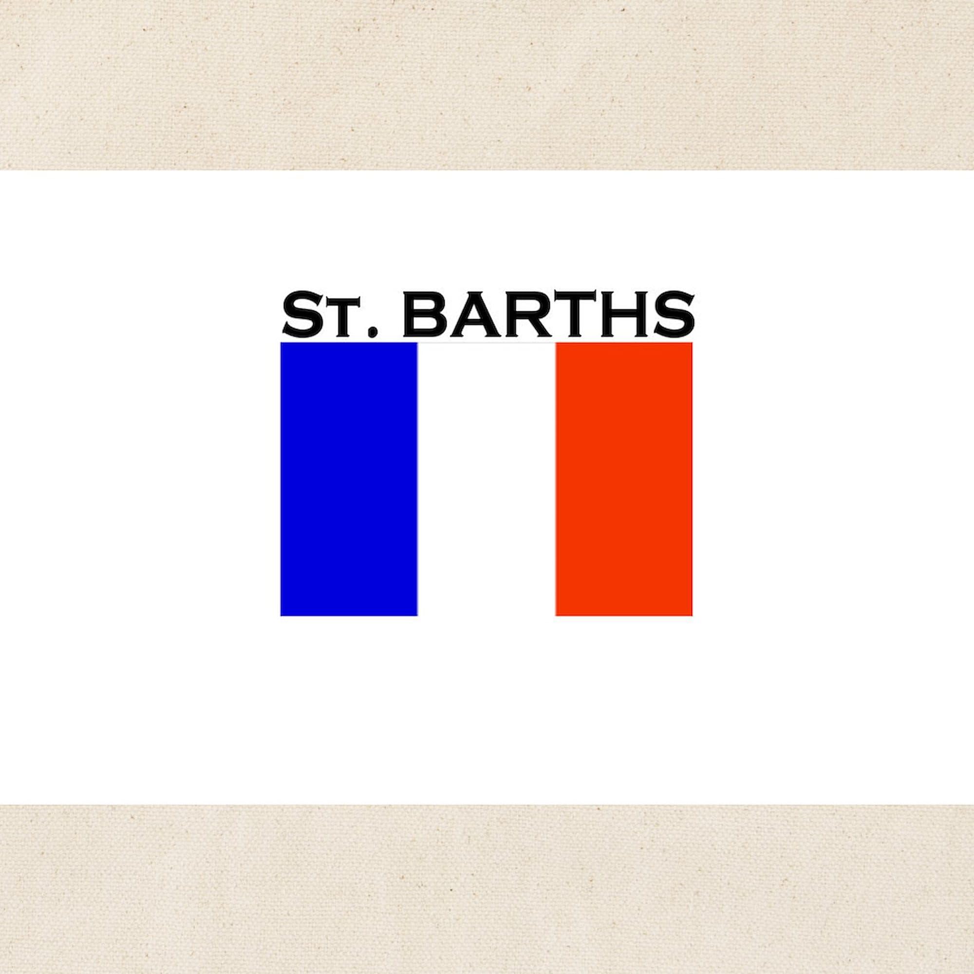 St. Barths Flag Tote Bag - Natural Canvas Reusable Shopping Bag for Beach, Grocery & Travel | Eco-Friendly Carryall