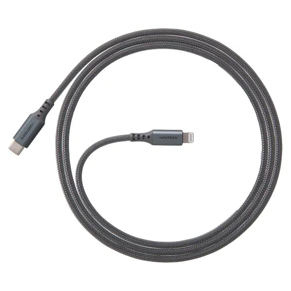 Ventev Alloy USB C to Lightning Cable 4ft - Durable Steel Braided Fast Charging Cord for iPhone iPad - Perfect for Home, Office & Travel Charging