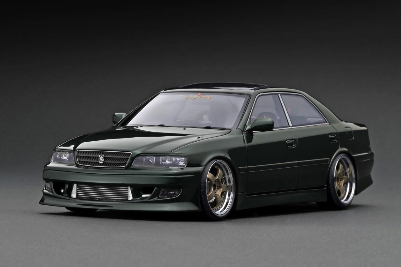 1:18 Scale Toyota Chaser JZX100 Vertex Edition Diecast Model Car - Green Metallic Finish | Collectible Japanese Drift Car | Perfect for Display, Racing Enthusiasts & Car Model Collections
