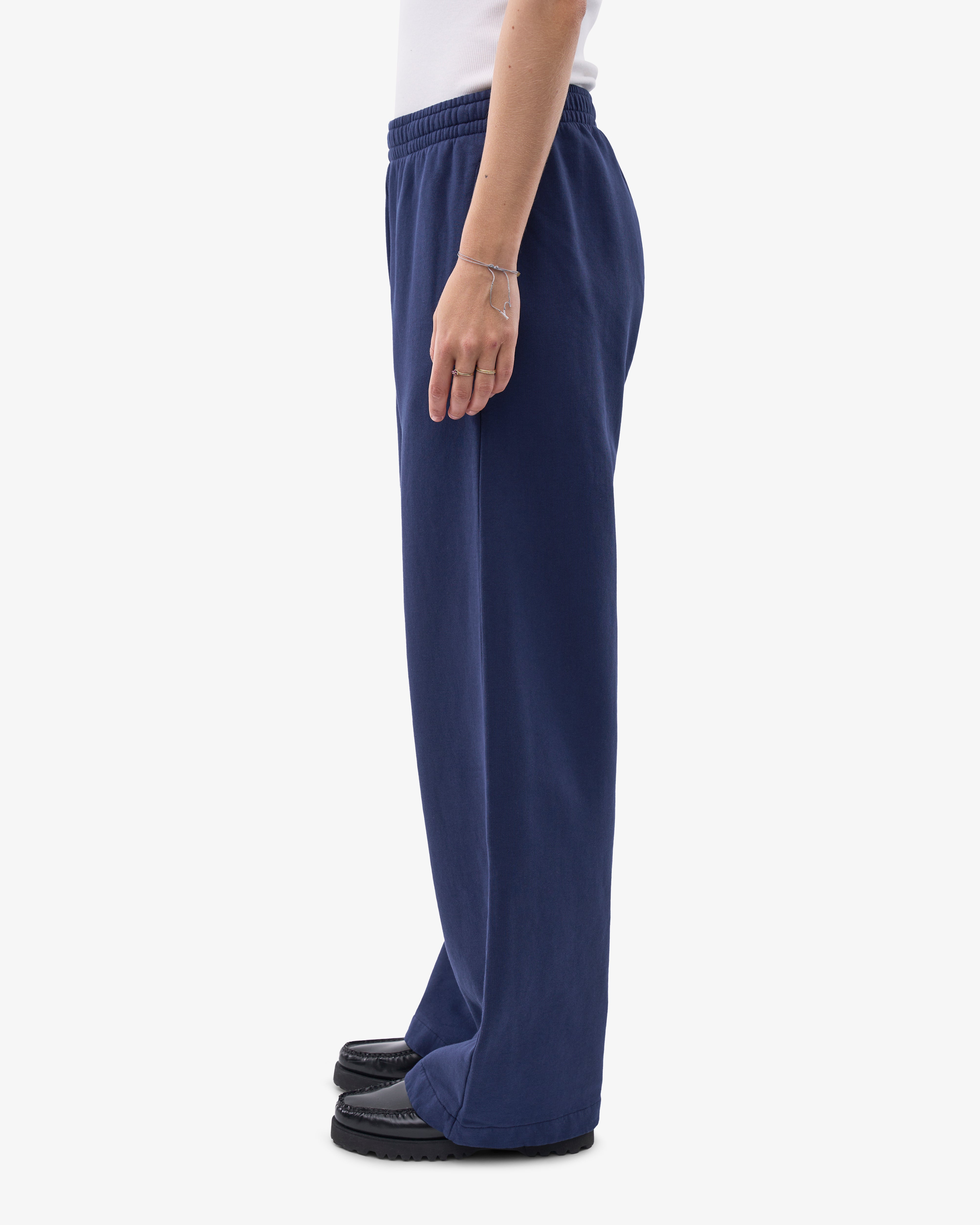 Organic Straight Leg Sweatpants for Women - Soft Comfortable Lounge Pants - Marine Blue Casual Joggers - Perfect for Yoga, Running & Home Relaxation