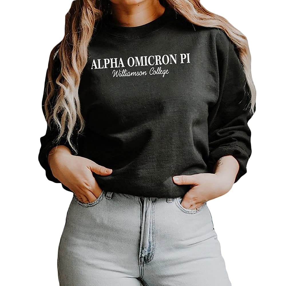Alpha Omicron Pi AOII Script Comfort Colors Greek Crewneck Sweatshirt | Soft Cotton Pullover for Sorority Sisters | Perfect for College Events, Game Days & Sisterhood Bonding