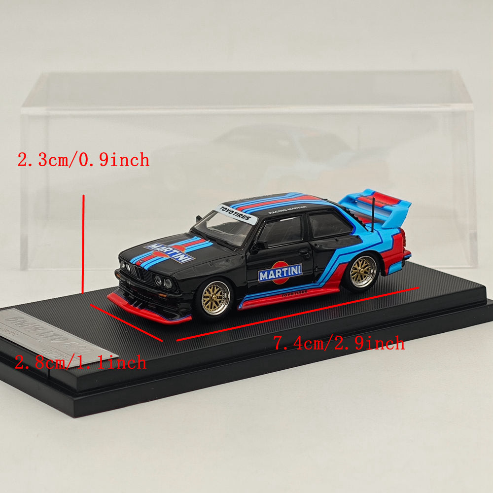 1/64 Scale Street Weapon SW BMW LTO E30 M3 Martini Black Diecast Model Car - Collectible Miniature Vehicle for Display, Racing Enthusiasts & Car Lovers