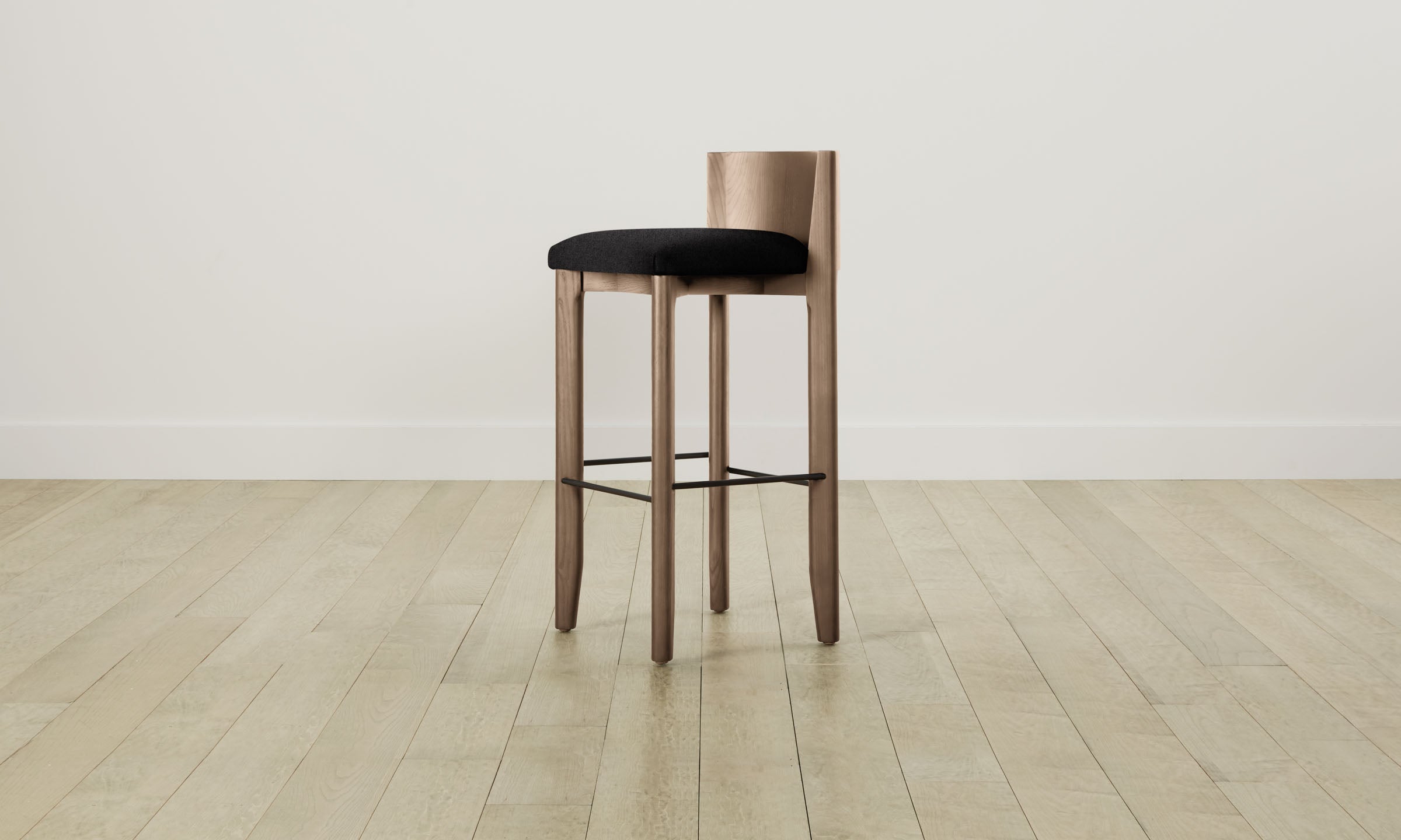 Premium Italian Brushed Wool Bar Stools - The Delancey Counter Height Stool Set for Kitchen Island, Breakfast Nook & Home Bar (Pepper Color) - Modern Comfortable Seating for Dining & Entertaining