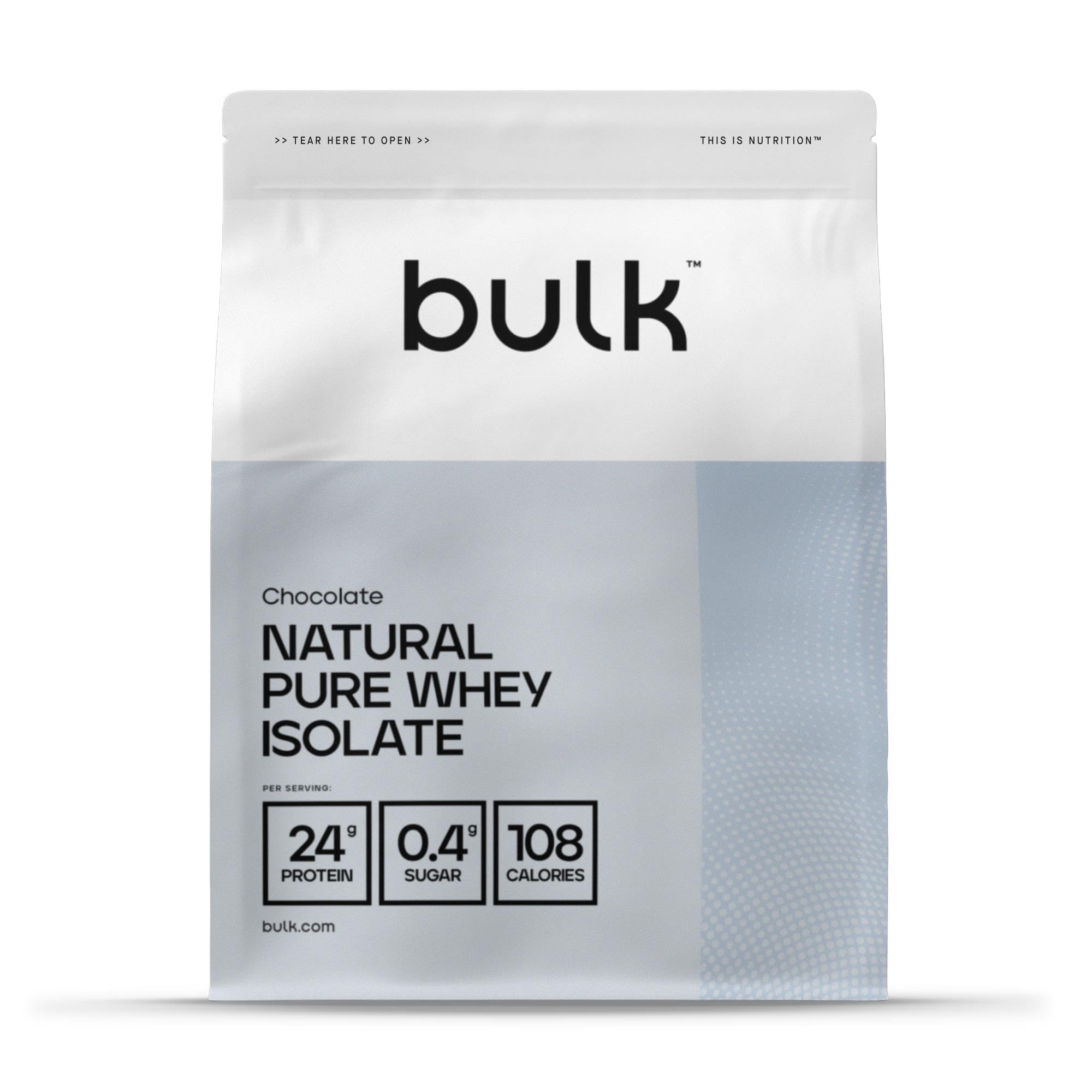 Bulk Natural Pure Whey Protein Isolate Powder - Stevia Sweetened, Chocolate Flavor, 2.5kg (5.5lb) for Muscle Recovery & Post-Workout Nutrition