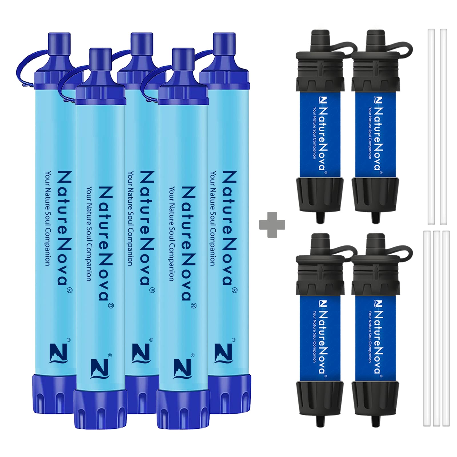 Portable Water Filter Straw for Outdoor Survival, Camping & Hiking - Emergency Water Filtration System (5 Pack) - Lightweight & Compact for Travel, Backpacking & Emergency Preparedness