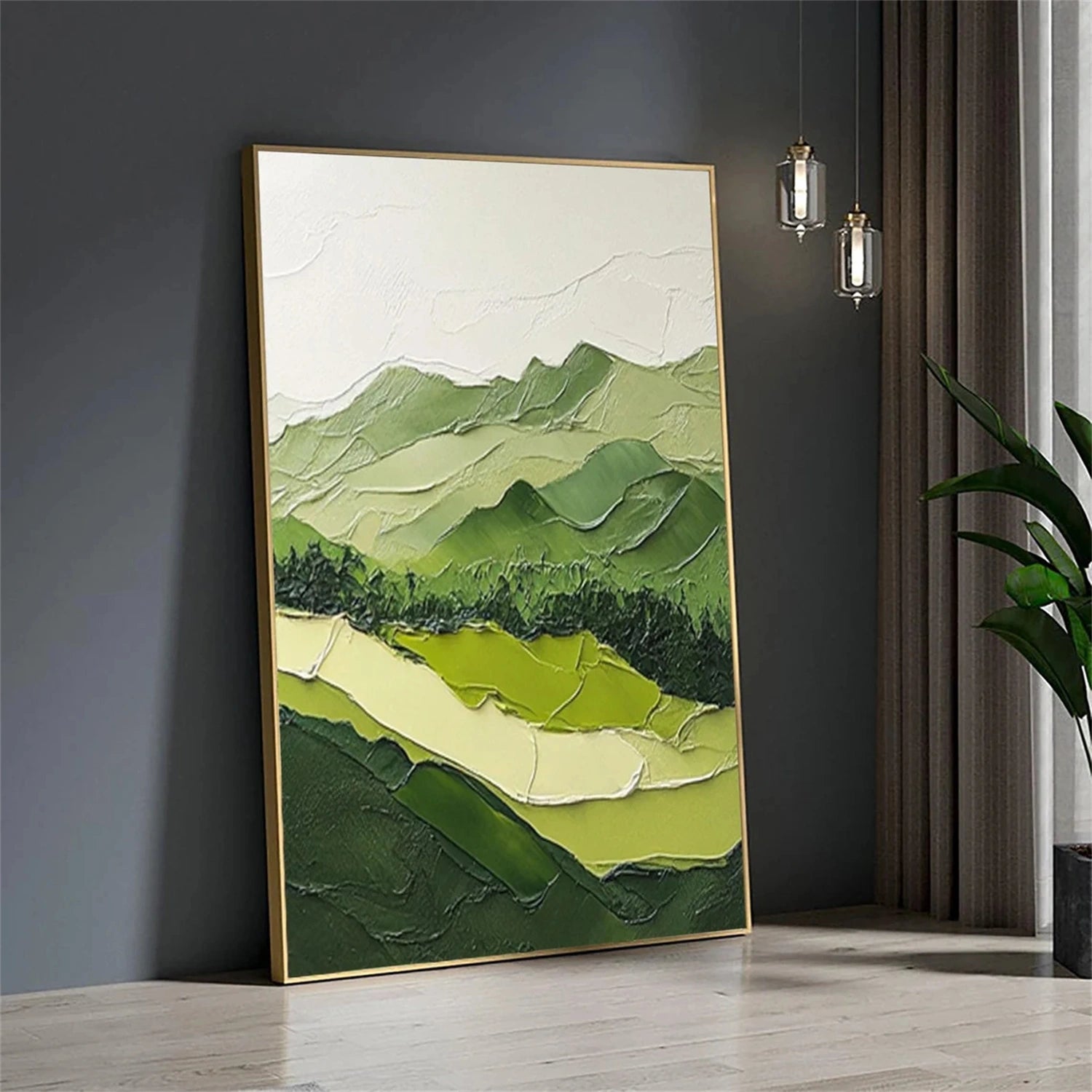 Flower and Tree Painting Wall Art #FT134 - Handmade Canvas Decor for Living Room, Bedroom & Office