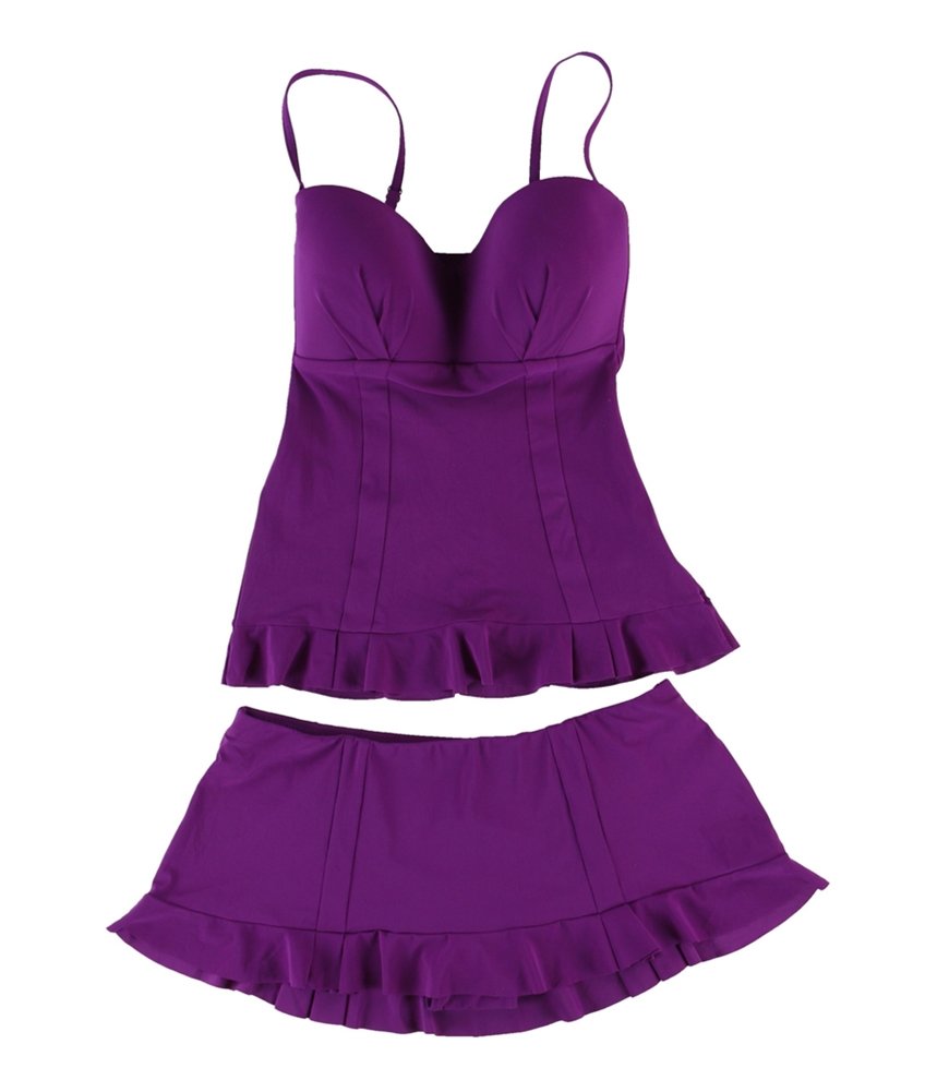 Women's 2 Piece Tankini Swimsuit - Starlet Halter Bikini Top & Bottom, Purple, Size 8 | Beachwear, Pool Party, Summer Vacation Outfit