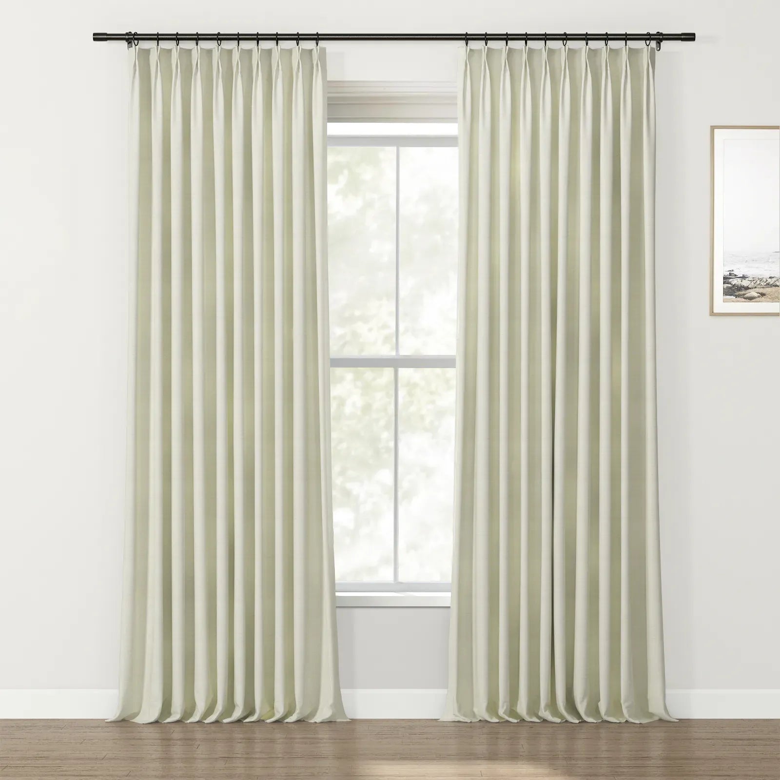 Lydia Jacquard Pleated Curtains for Living Room & Bedroom - Elegant Brick Pattern Blackout Drapes for Home Decor