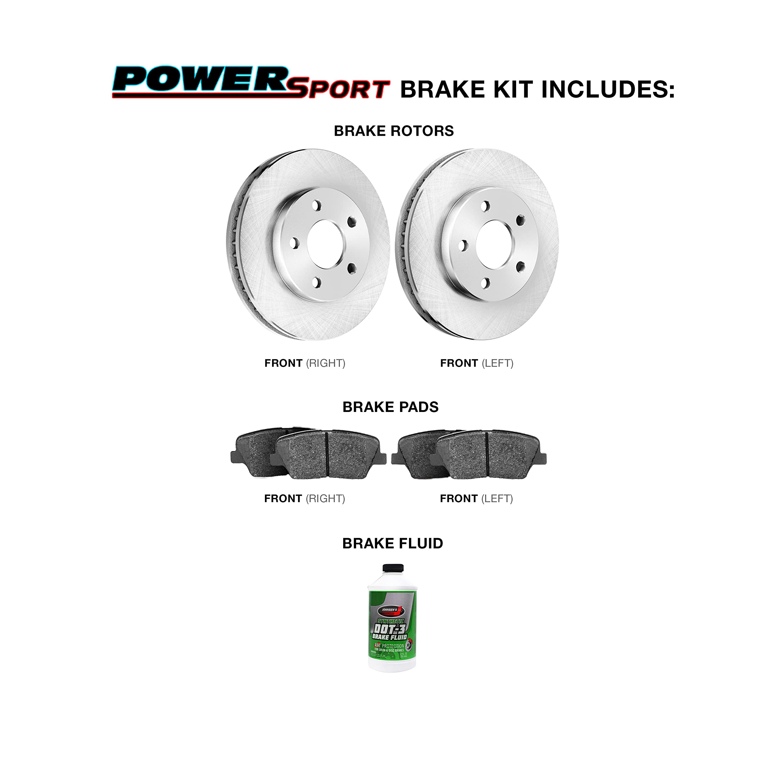 High-Performance Power Sport Front Brake Kit - Ceramic Brake Pads & Rotors (BLB1.11011.02) | Durable Braking System for Motorcycles, ATVs & Off-Road Vehicles | Smooth Stopping Power for Racing, Commuting & Adventure Riding