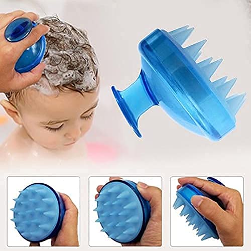 2-in-1 Silicone Scalp Massager & Bubble Bath Brush with Soap Case Holder - Hair & Body Shower Brush for Scalp Massage, Back Scrubbing & Skin Exfoliation (Random Color, Pack of 2) - Perfect for Relaxing Baths & Deep Hair Cleansing