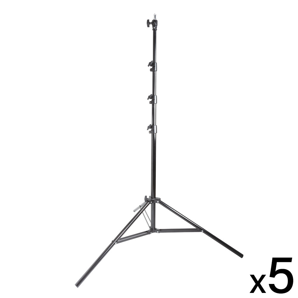 240cm 4-Section Air Cushioned Light Stand with Interchangeable Spigot Mount - Professional Photography & Video Studio Equipment for Softbox, Umbrella & Ring Light Setup