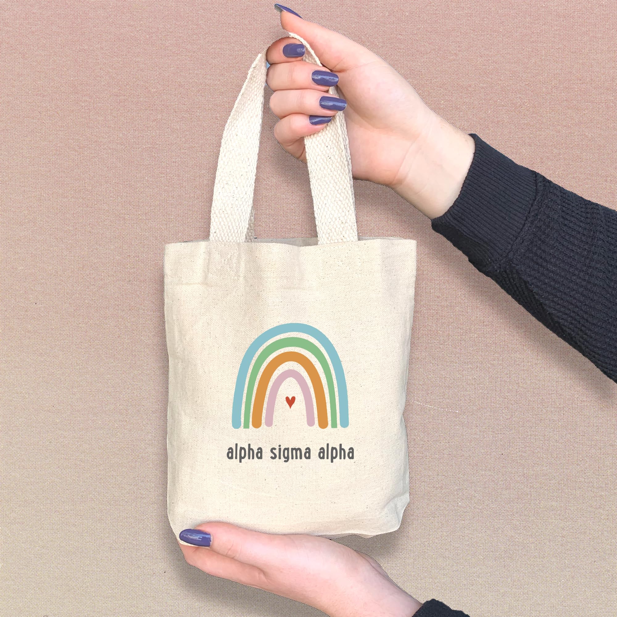 Rainbow Mini Tote Bag - Cute Small Gift Bags for Sorority Sisters - Party Favors & Goodie Bags - Perfect for Greek Life Events, Bridesmaid Gifts & Campus Activities