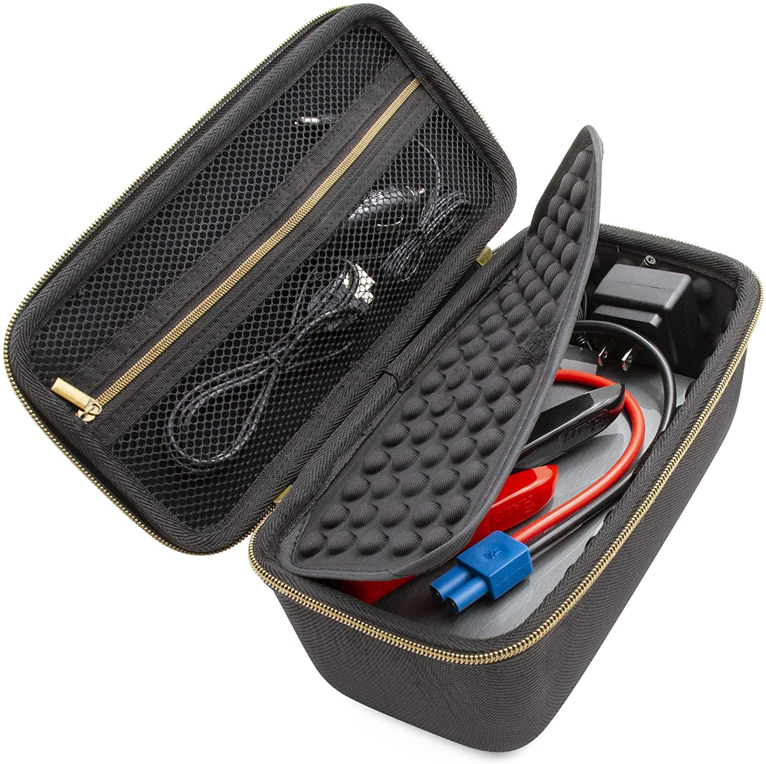 CASEMATIX Travel Case for Portable Battery Bank - Compatible with Halo Bolt 58830 mWh Power Bank, Laptop Charger, Jumper Cables, Car & Wall Charger - Durable Storage Organizer for Travel, Camping & Emergency Power Supply
