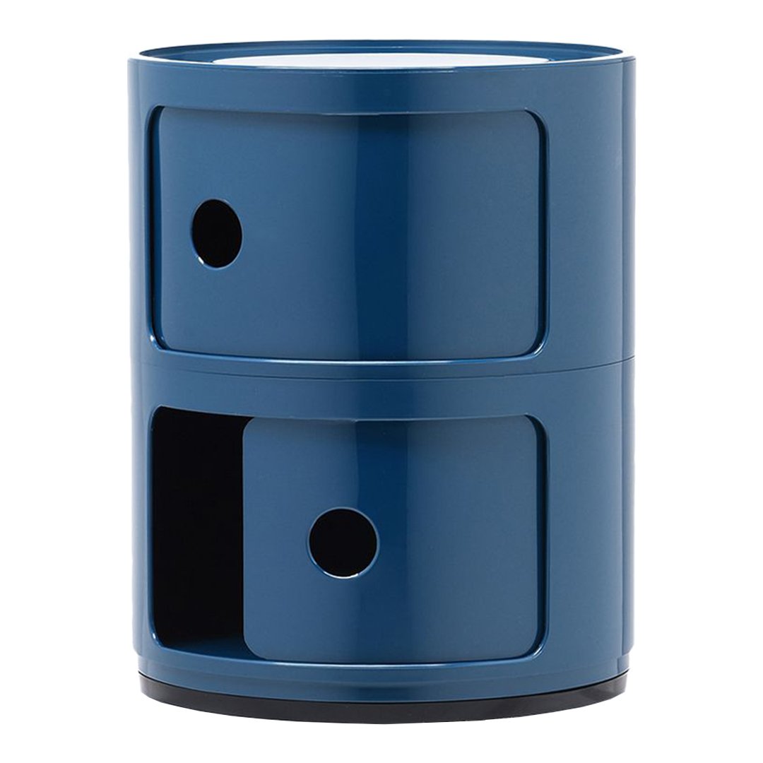 Componibili Round 2-Door Storage Tower - Modern Modular Cabinet for Bedroom, Living Room & Office Organization