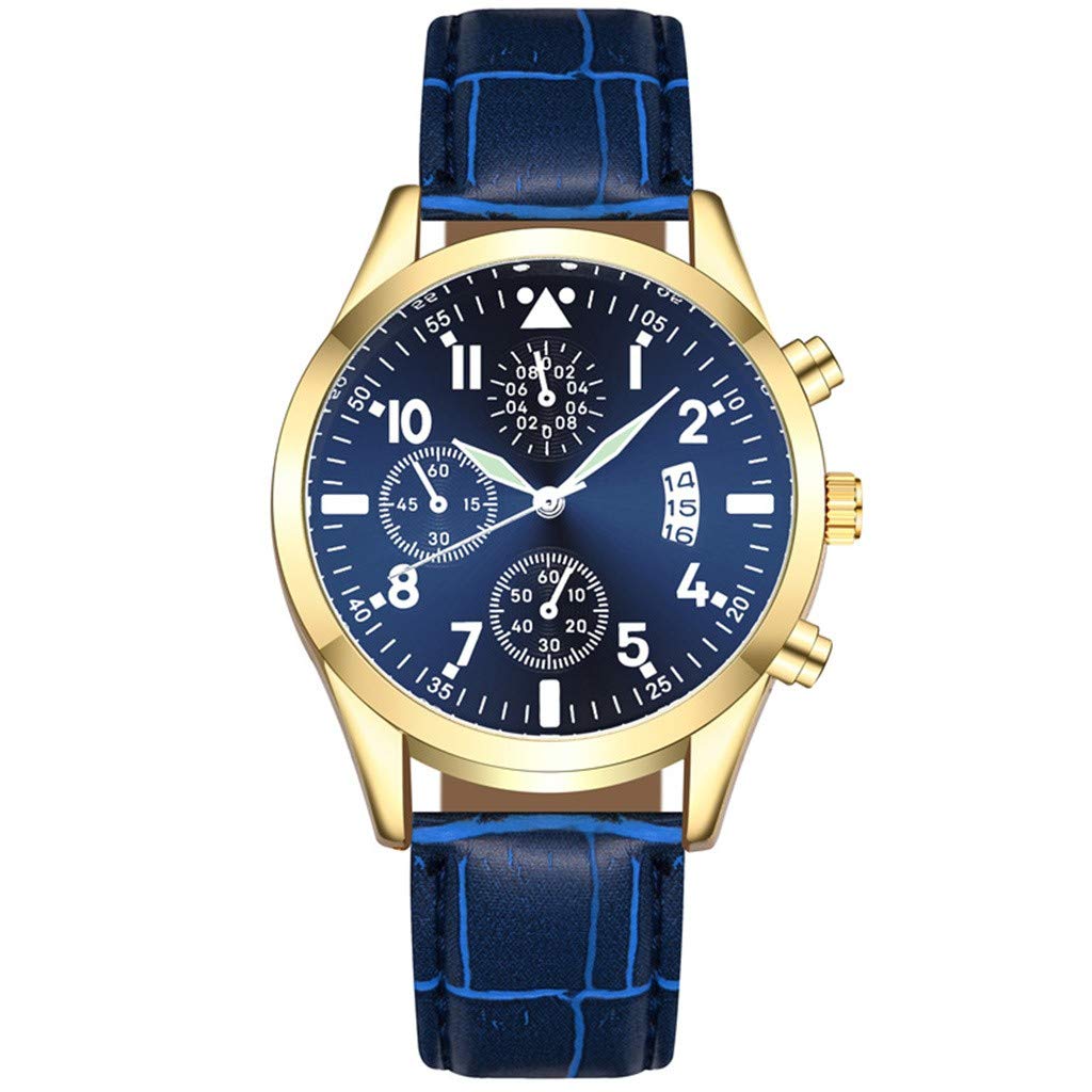 Men's Leather Watch with Calendar & Luminous Function - Water Resistant Casual Dress Watch for Business & Everyday Wear | Model F-108WHC-1ACF