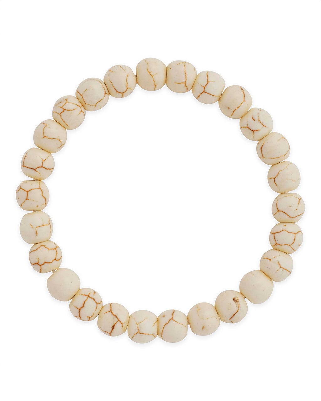Howlite Beaded Stretch Bracelet for Women - Natural Stone Healing Crystal Jewelry for Stress Relief & Relaxation - Perfect for Yoga, Meditation & Everyday Wear
