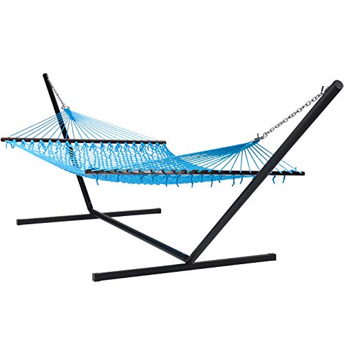 Light Blue Hammock and Black Stand