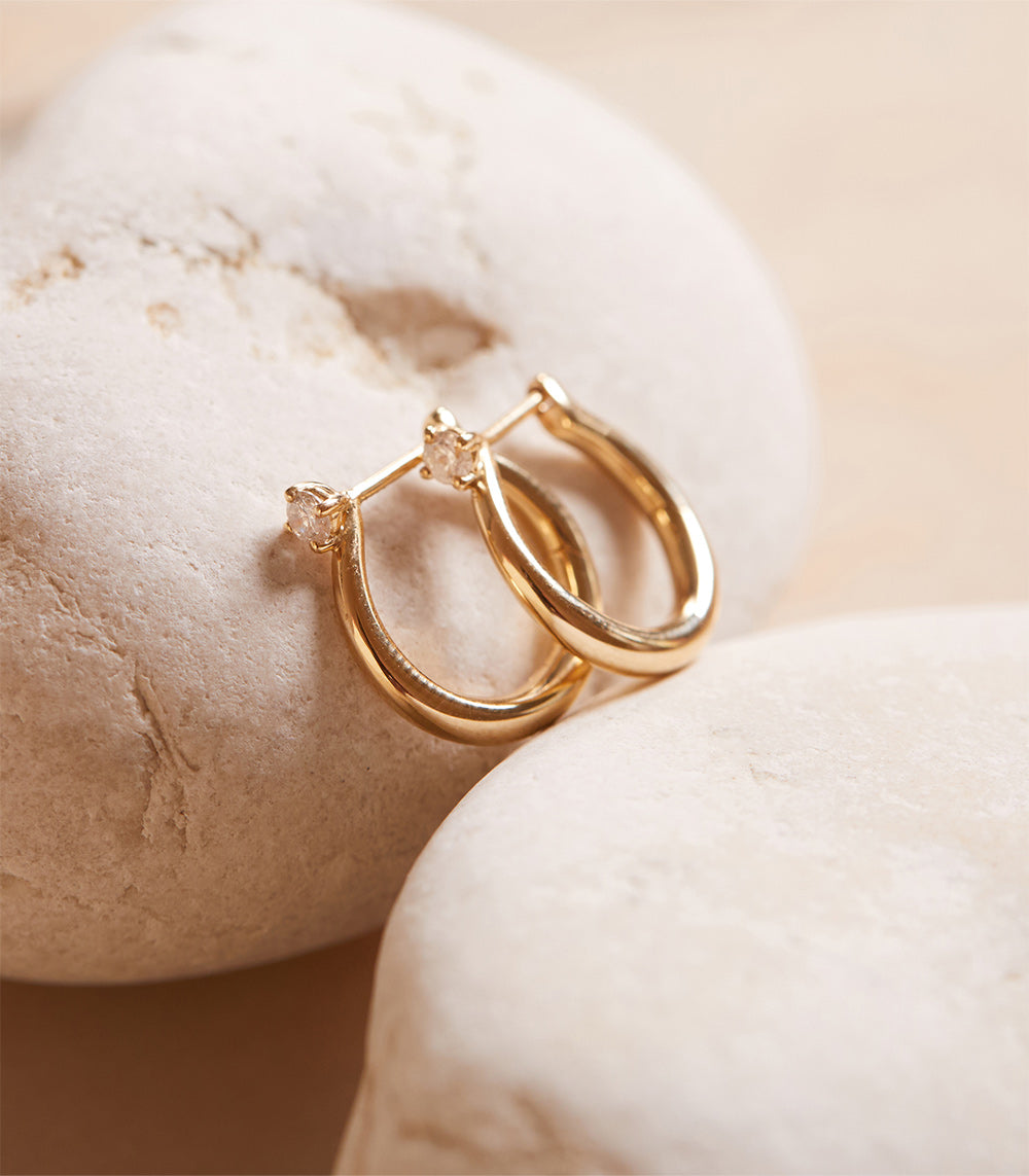 Small Estée Hoops - Elegant Gold-Plated Hoop Earrings for Women | Perfect for Everyday Wear, Office & Special Occasions