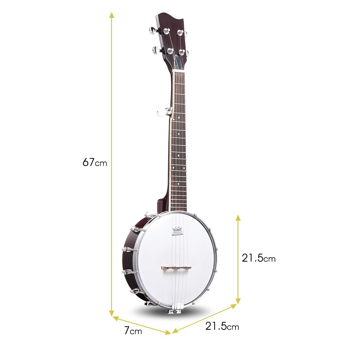 26 Inch Tenor Size Mini Banjo for Beginners & Professionals - 5 Strings with Bag, Strap, Strings, Tuner, Picks, 20 Frets & 12 Brackets - Perfect for Bluegrass, Folk Music & Travel Performances