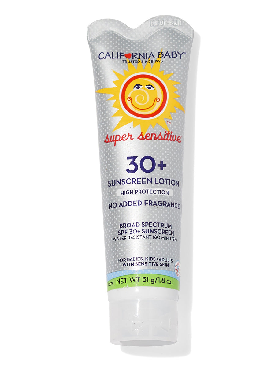 Fragrance-Free Super Sensitive™ Broad Spectrum SPF 30+ Sunscreen for Face & Body - Gentle Mineral Sun Protection for Sensitive Skin - Daily Use, Outdoor Activities & Beach Days