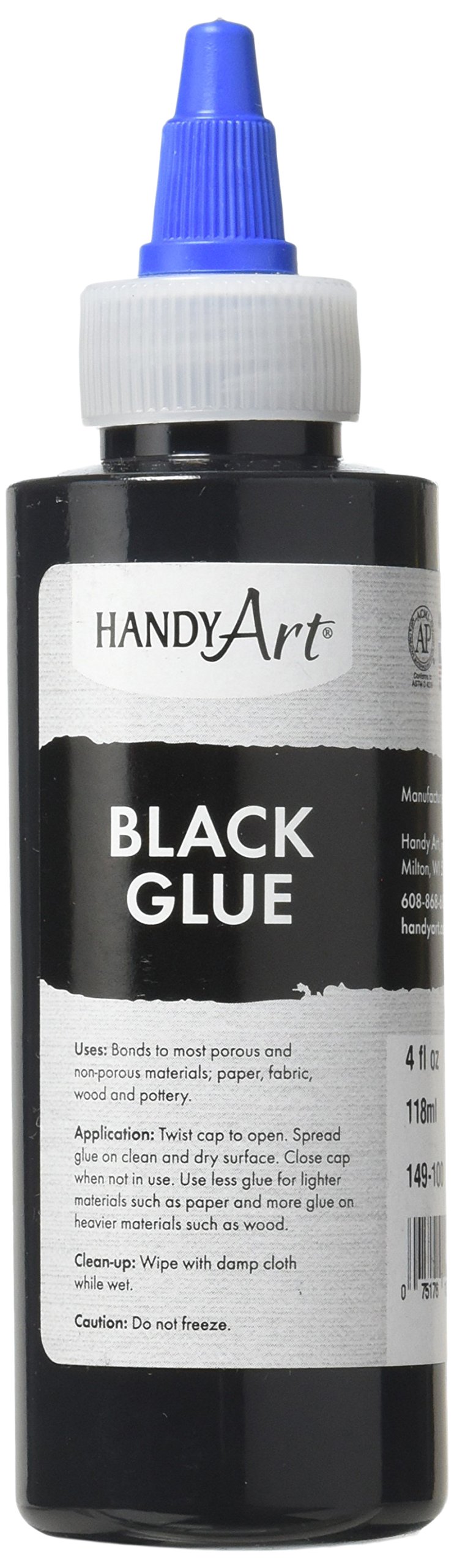 Handy Art 149-100 Black Glue, 4 oz - Premium Craft Adhesive for DIY Projects, School Art, and Home Repairs