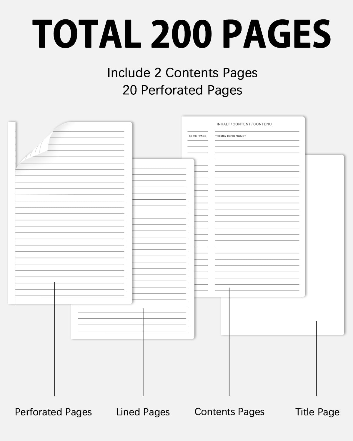 Premium A5 Hardcover Journal Notebook - 10-Pack Bulk Lined Writing Notebooks (200 Pages/100 Sheets, 8.4