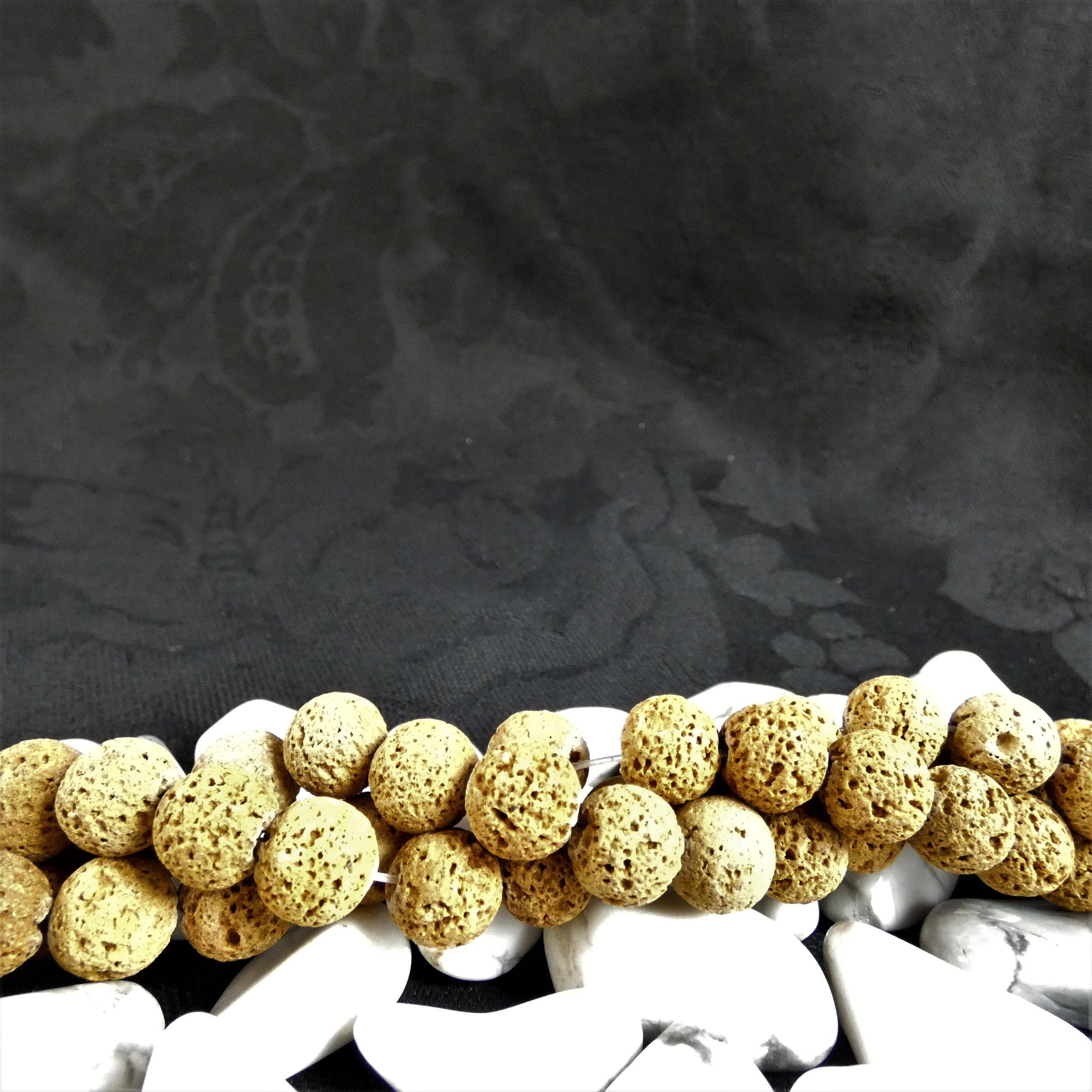 Natural Brown Lava Bead Strands - 8mm Round Volcanic Stone Beads for Jewelry Making, Bracelets & Necklaces - Perfect for DIY Crafting, Meditation & Spiritual Healing