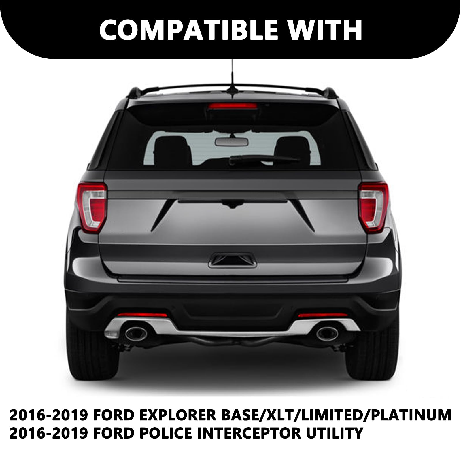 Aosky LED Tail Light Assembly for 2016-2019 Ford Explorer Police Interceptor - Left Driver Side Brake Signal Lamp with Bulbs | Durable Replacement for Enhanced Night Visibility & Safety