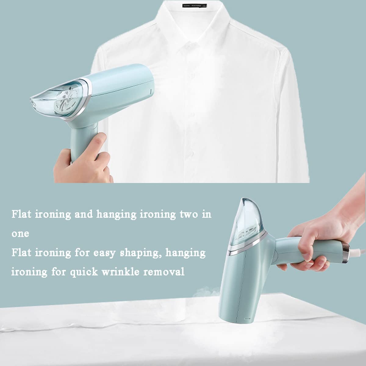 SEFAX 1000W Handheld Steamer for Clothes - Portable Travel Garment Steamer with Auto-Off Function - Lightweight Fabric Wrinkle Remover for Home & Travel - Perfect for Business Trips, Weddings, and Daily Outfits (Blue)