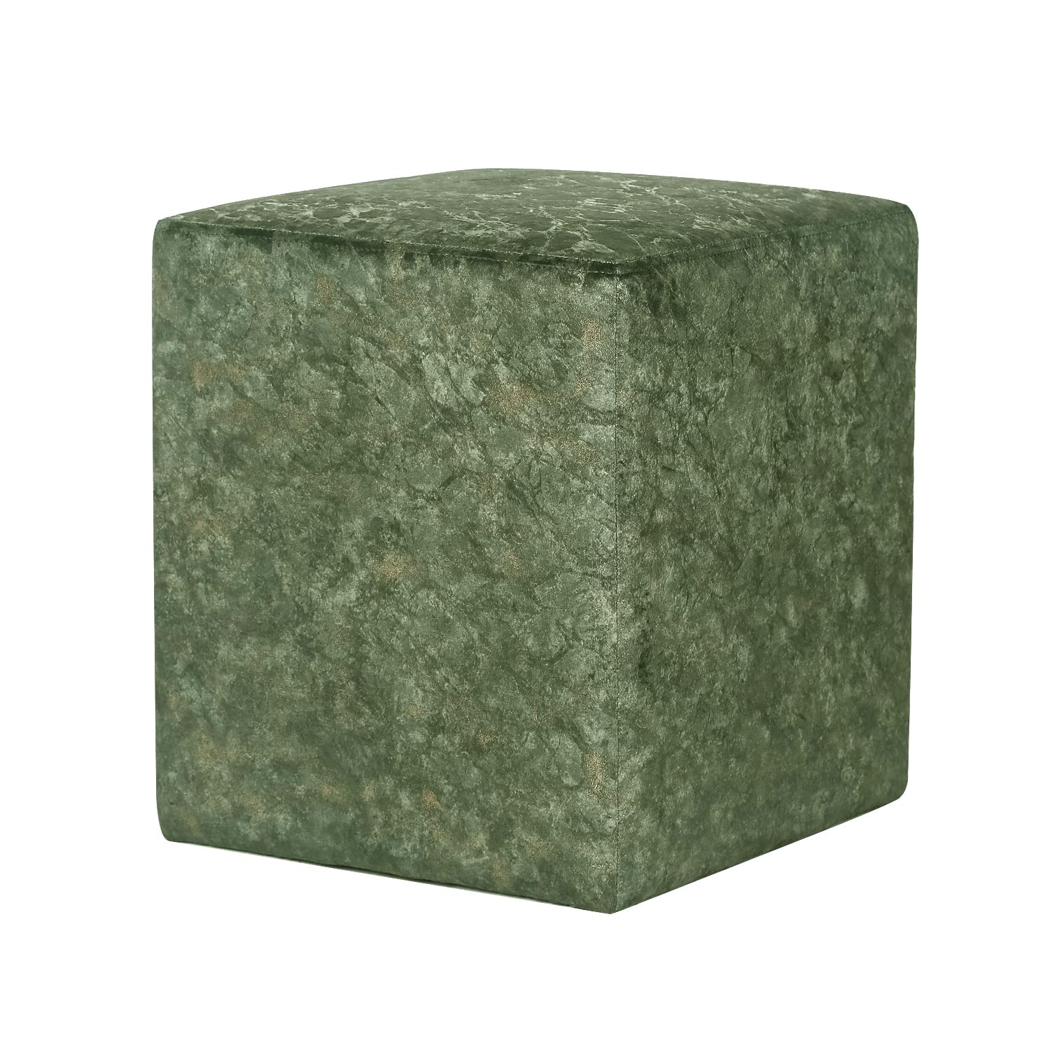 Joveco Square Ottoman Vanity Stool - Fabric Upholstered Footrest with Non-Slip Pads, Modern Side Table & Seating for Living Room, Bedroom & Home Office - Green | Perfect for Extra Seating, Footrest & Decorative Accent