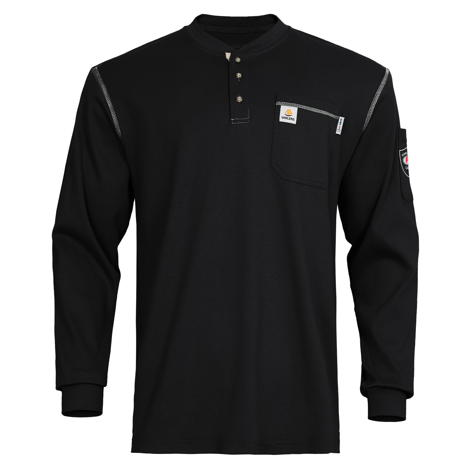 FR Shirts for Men - CAT2/HRC2 Flame Resistant Work Shirts, 6.5oz Lightweight Long Sleeve Fire Retardant Shirt - Ideal for Electricians, Welders & Industrial Workers