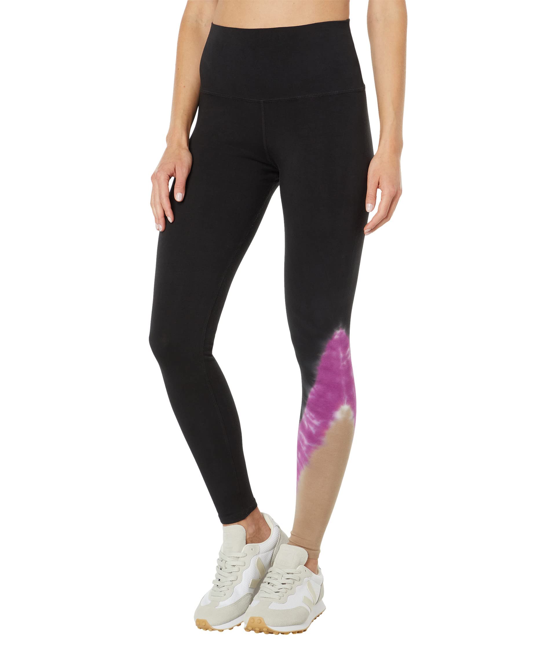 Electric & Rose Sunset Print High Waist Yoga Leggings for Women - Soft Stretchy Workout Pants for Running, Gym, Lounge & Travel