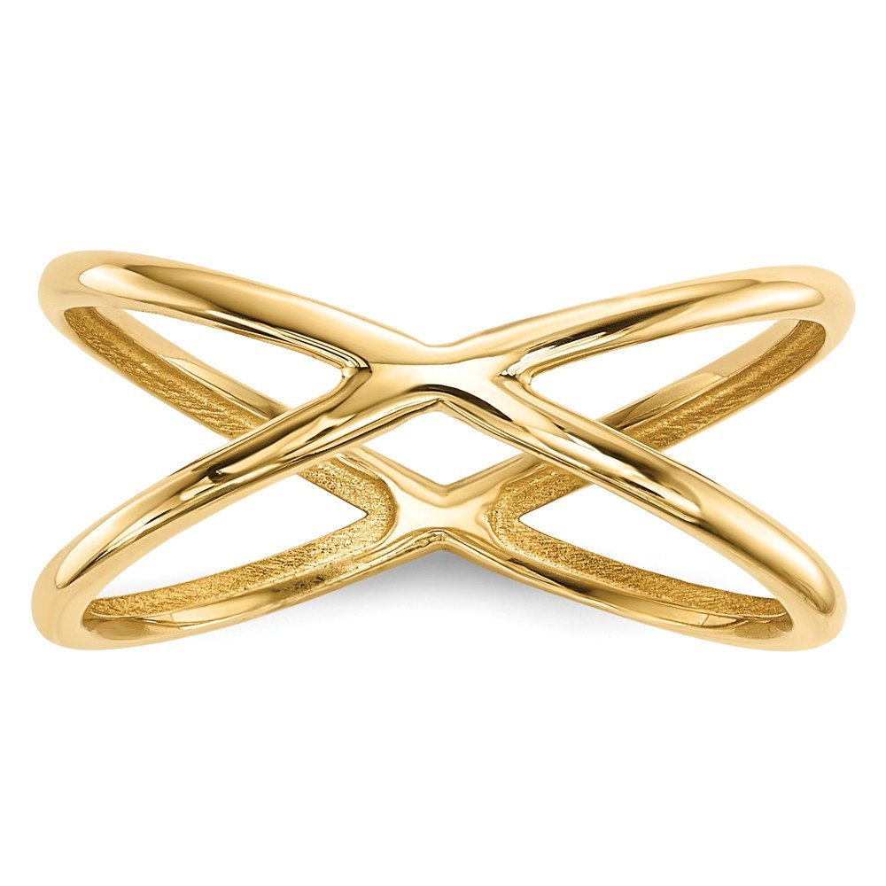 14K Solid Yellow Gold Double Ring Band for Women - Elegant Stackable Wedding Bands, Anniversary Rings & Everyday Jewelry