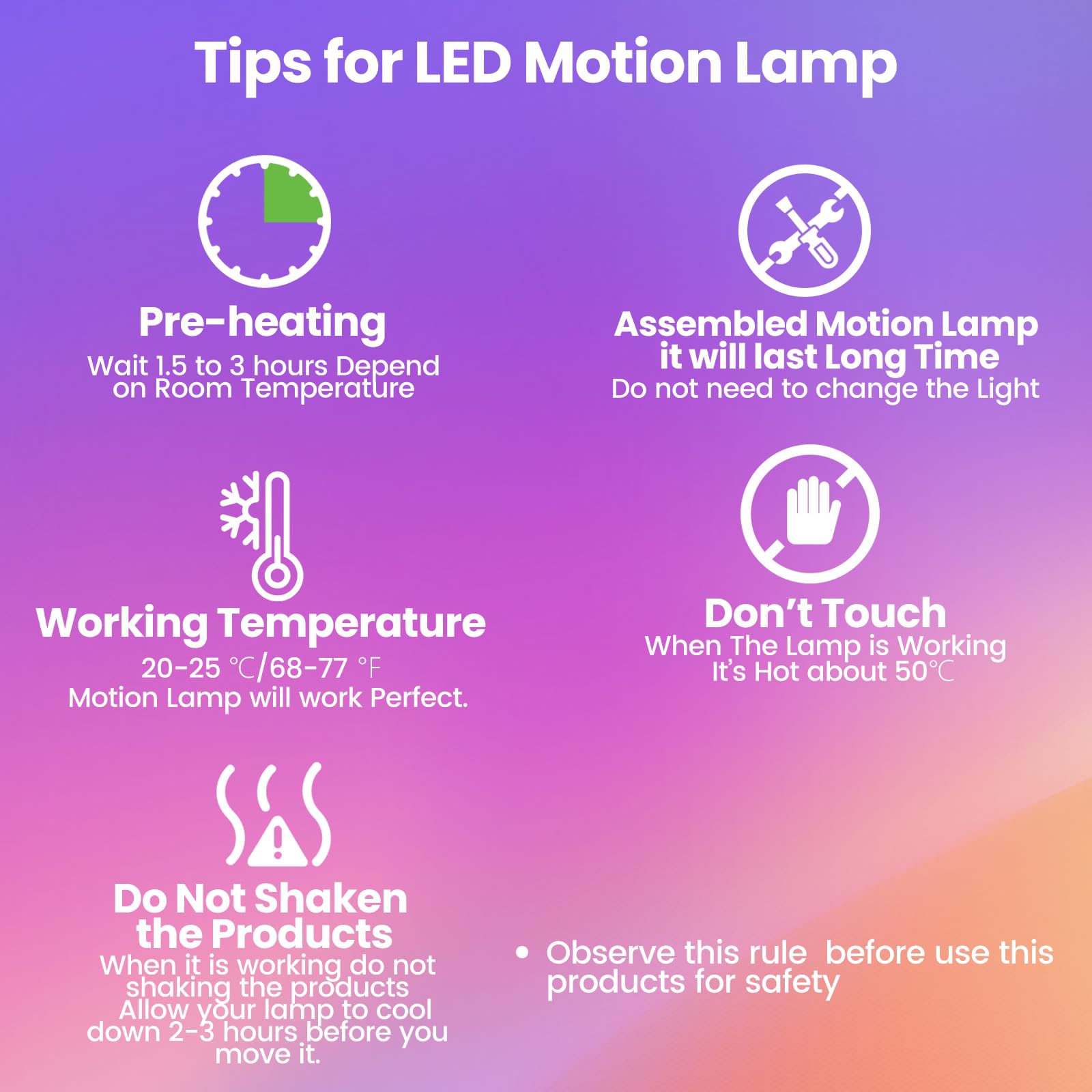 7-Color Changing Rocket LED Liquid Motion Lamp - Bubble-Free Safe DC Night Light for Kids & Adults - Perfect for Bedroom, Nursery & Relaxation (Clear/White)