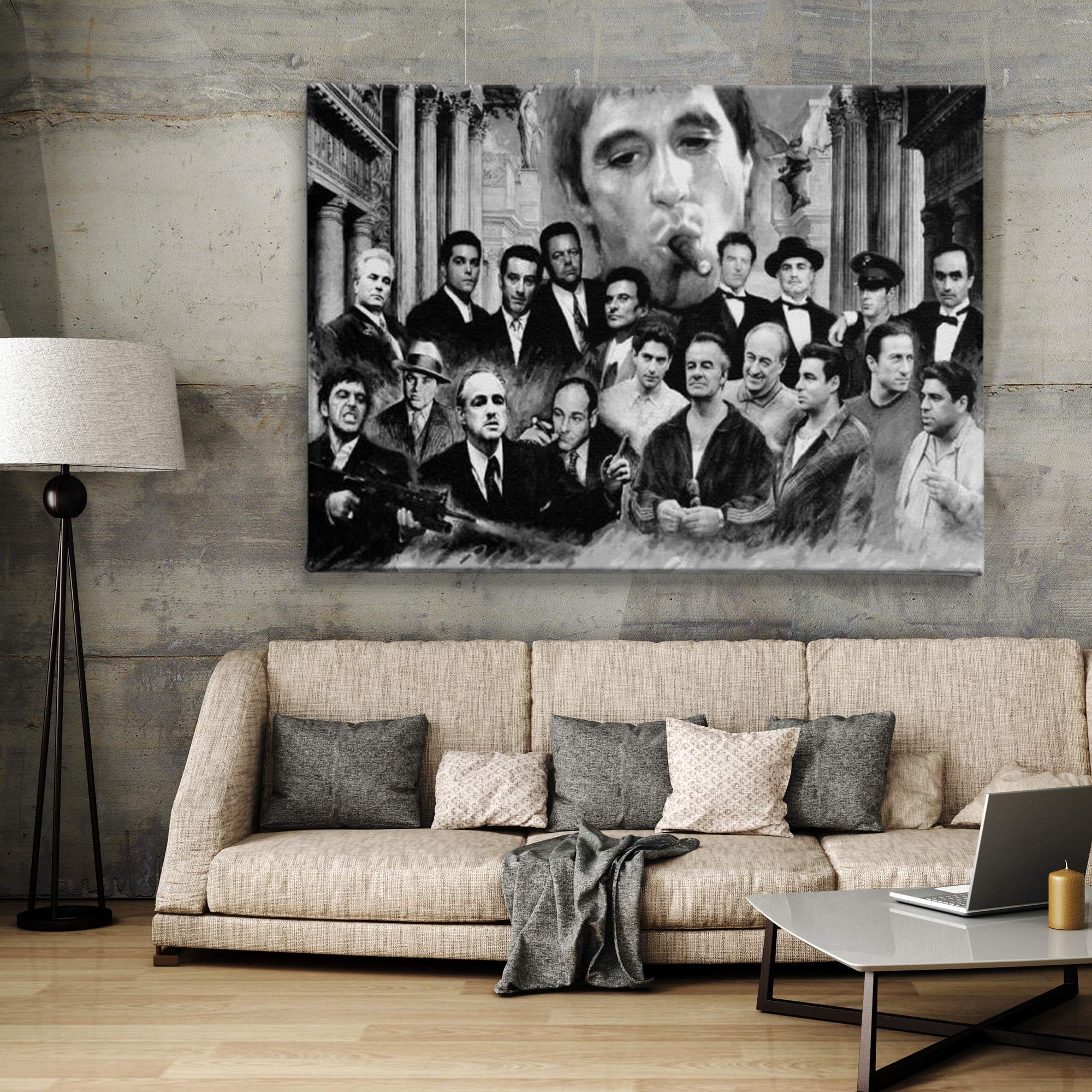 Scarface Movie Wall Art - Famous Gangster Canvas Print for Home Decor (36x24 Inches) - Perfect for Living Room, Office & Man Cave