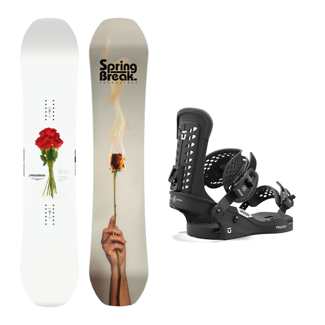 CAPiTA Spring Break Powder Twin Snowboard 2025 - Women's All-Mountain Freestyle Snowboard with Union Trilogy Classic Bindings | Perfect for Powder Days, Park Riding & Backcountry Adventures