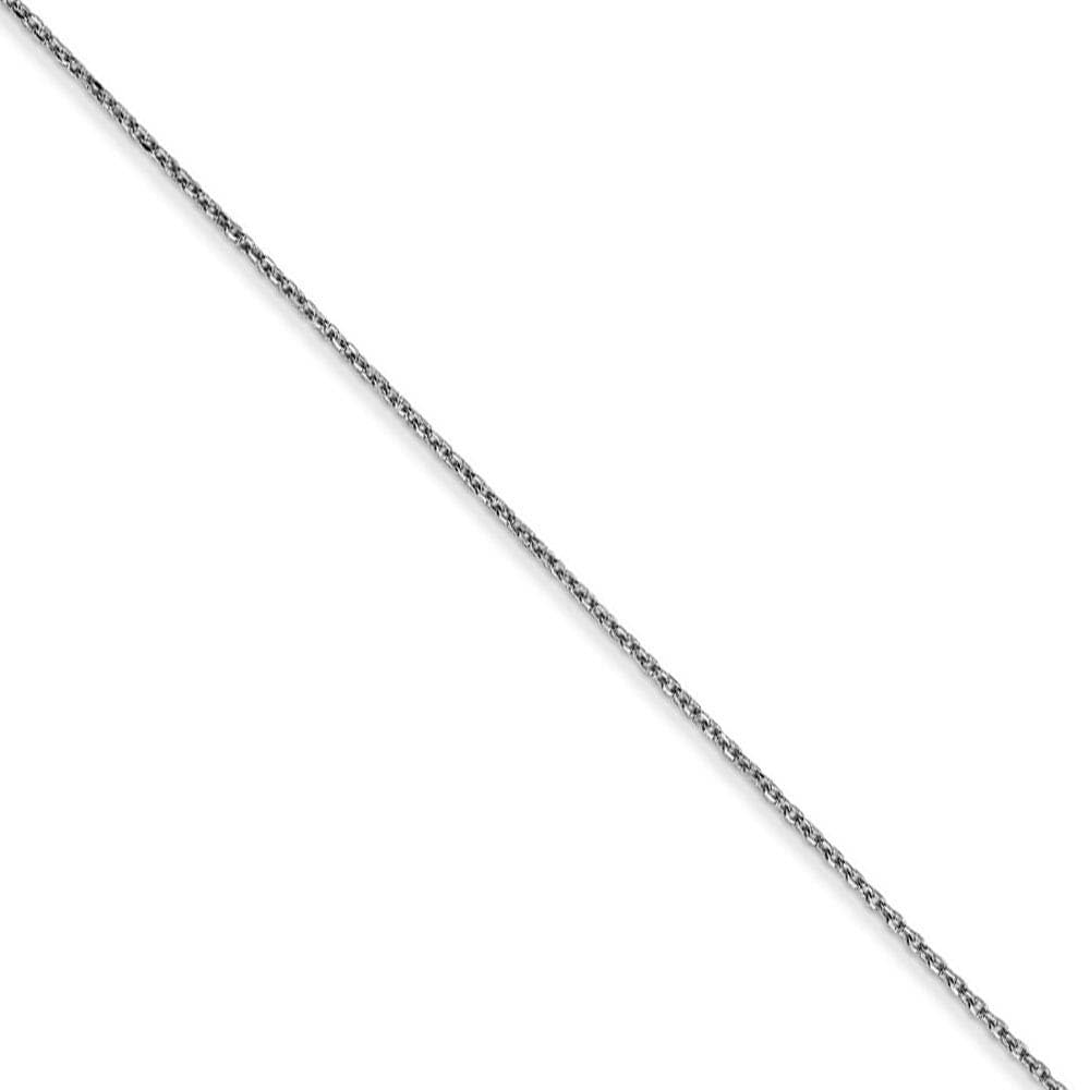 The Black Bow 0.6mm 10k White Gold Diamond Cut Cable Chain Necklace - Perfect for Elegant Evening Wear and Special Occasions